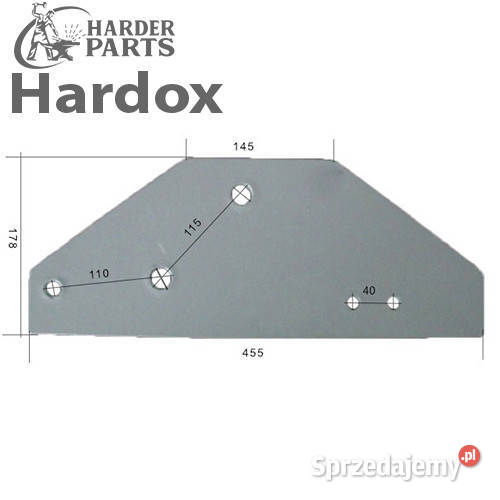 Płoza krótka HARDOX 063602P części do pługa nieuszkodzony Suwałki