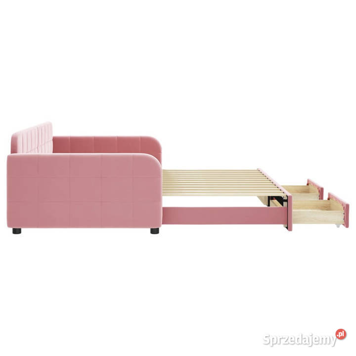 Sofa rozsuwana z szufladami różowa aksamit Warszawa sprzedam