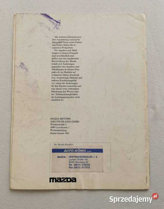 Prospekt Mazda 626 Puławy
