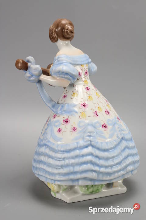 ARTexpert Figura figurka HEREND Dama z gitarą Porcelana i szkło Dobrzany