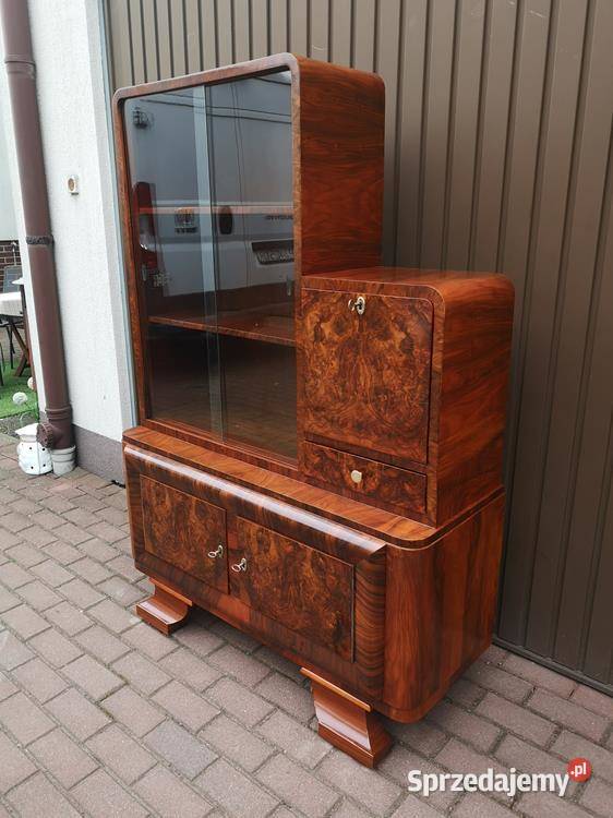 Witryna Barek ARTDECO Unikat Zgrabny Orzech Swarzędz sprzedam