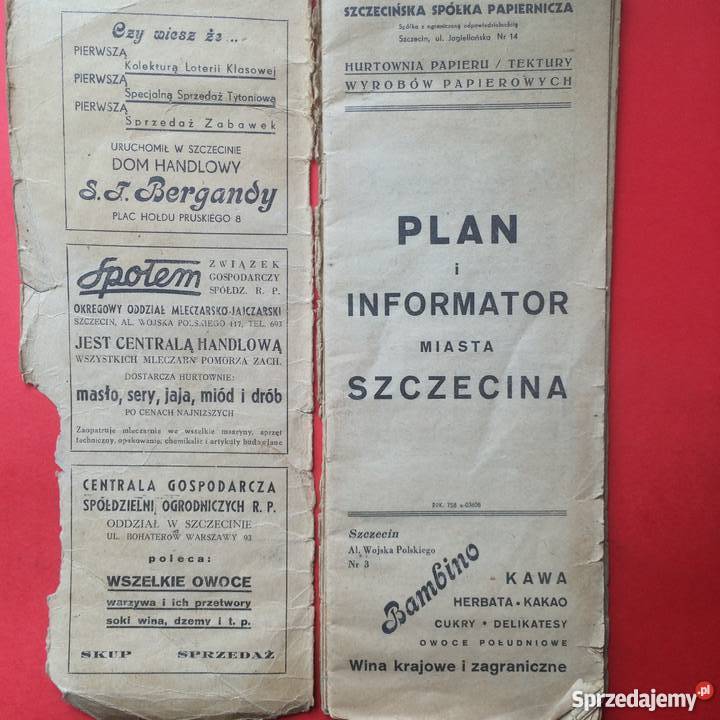 706 Plan i Informator m Szczecina Antykwariat Antykwariat Szczecin