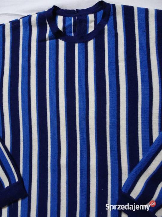 Super Sweter z wełna Pasy vintage 38 40 biały Swetry i golfy małopolskie Nowy Sącz