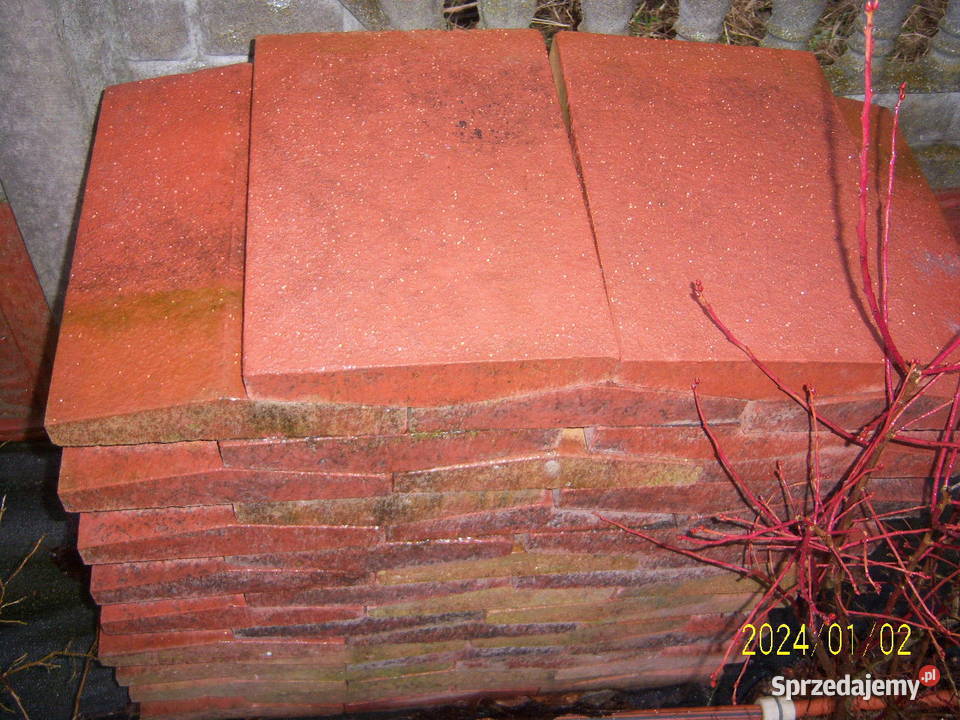 Daszek betonowy dwuspadowy czerwony 39x27 49x30 Kielce