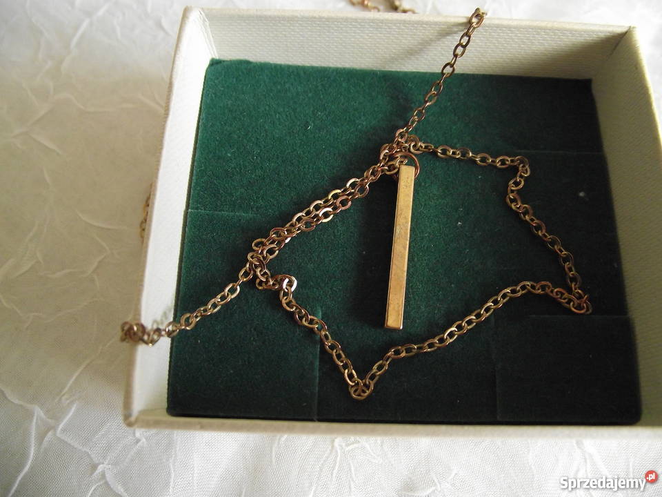 NASZYJNIK SZTABKI ZŁOTA NA ŁAŃCUSZKU Naszyjniki Piła