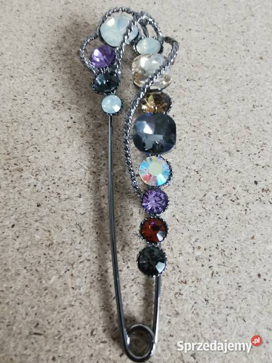 Broszka damska duża kolorowa agrafka Ozdoby