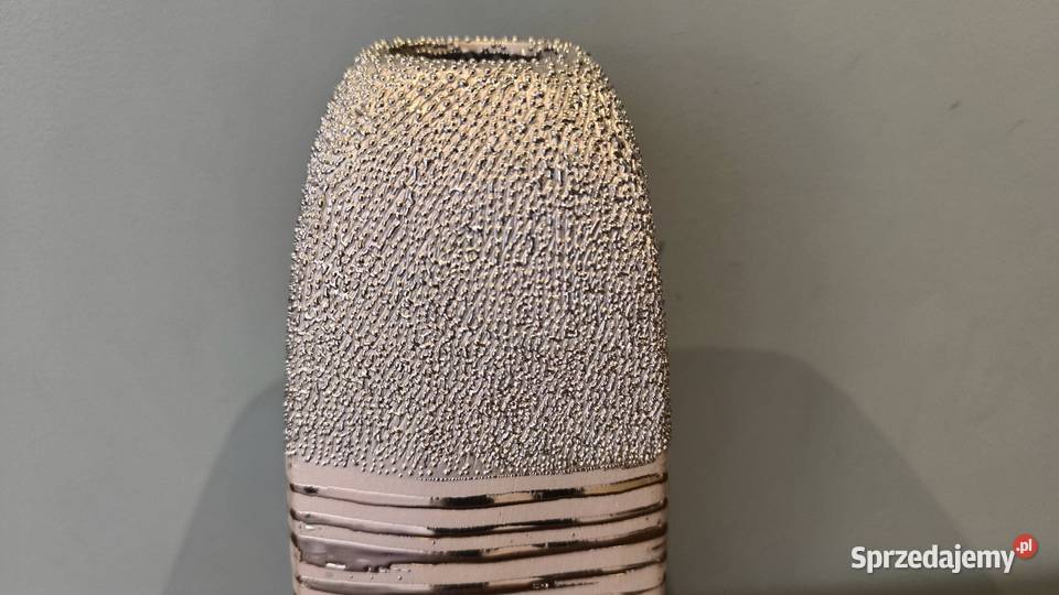 Stylowy unikatowy wazon zdobiony Porcelana i szkło Łódź