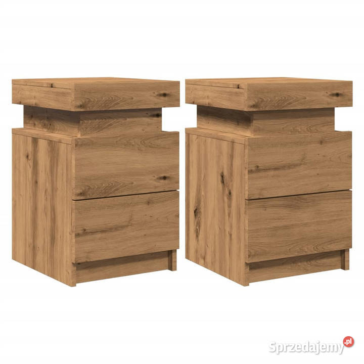 Szafki nocne z LED 2 dąb artisian 35x39x55 Warszawa