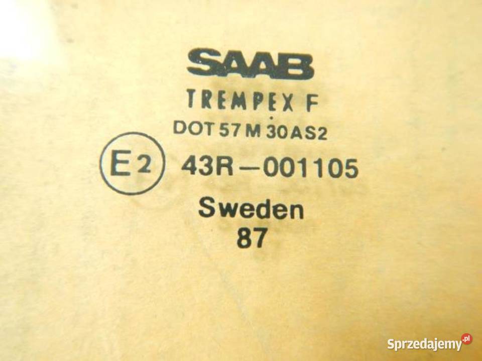 SZYBA KAROSERYJNA PRAWY TYŁ SAAB 900 I 3DRZWIOWY