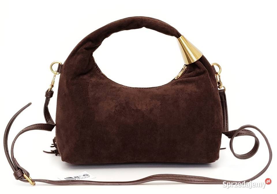 MODNA Torebka EKO ZAMSZ Frędzle BRĄZ Czekoladowy Torby i torebki Warszawa