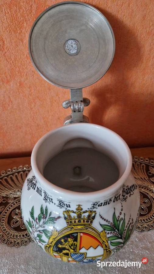 Kolekcjonerski Kufel Porcelanowy Herb Bawarii śląskie