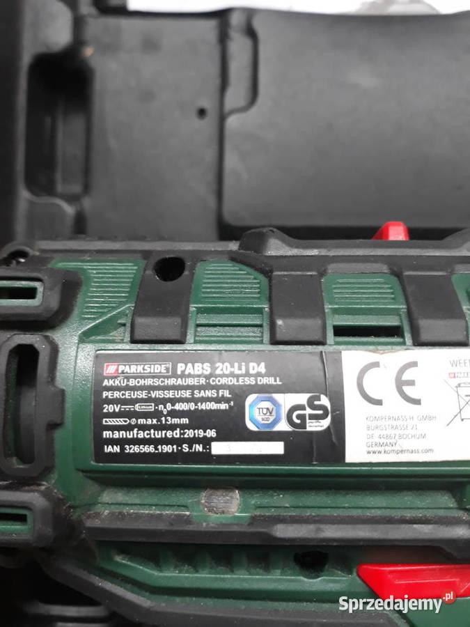 Wkrętarka Parkside PABS 20 li D4