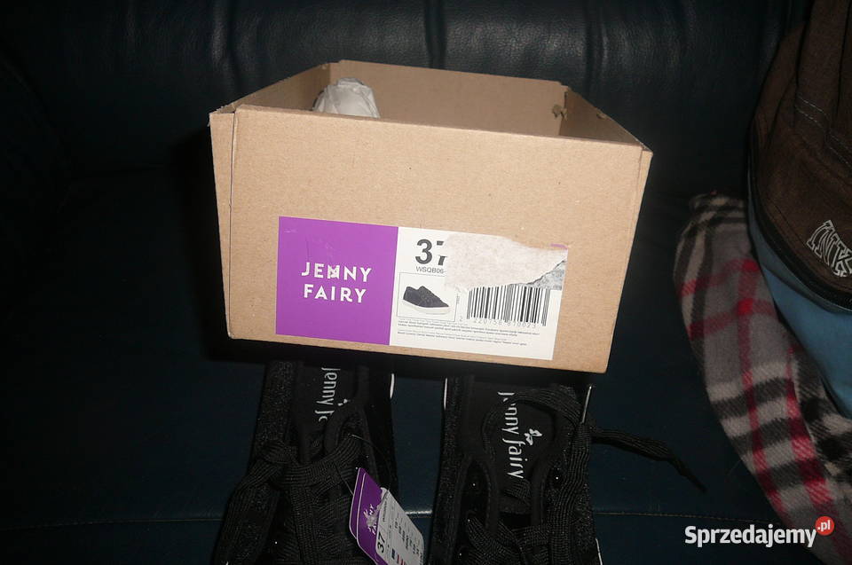 Trampki tenisówki czarne Nowe 37