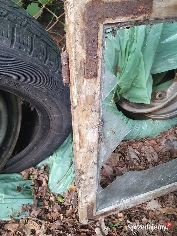 Stare drewniane przedwojenne okna kilka sztuk mazowieckie