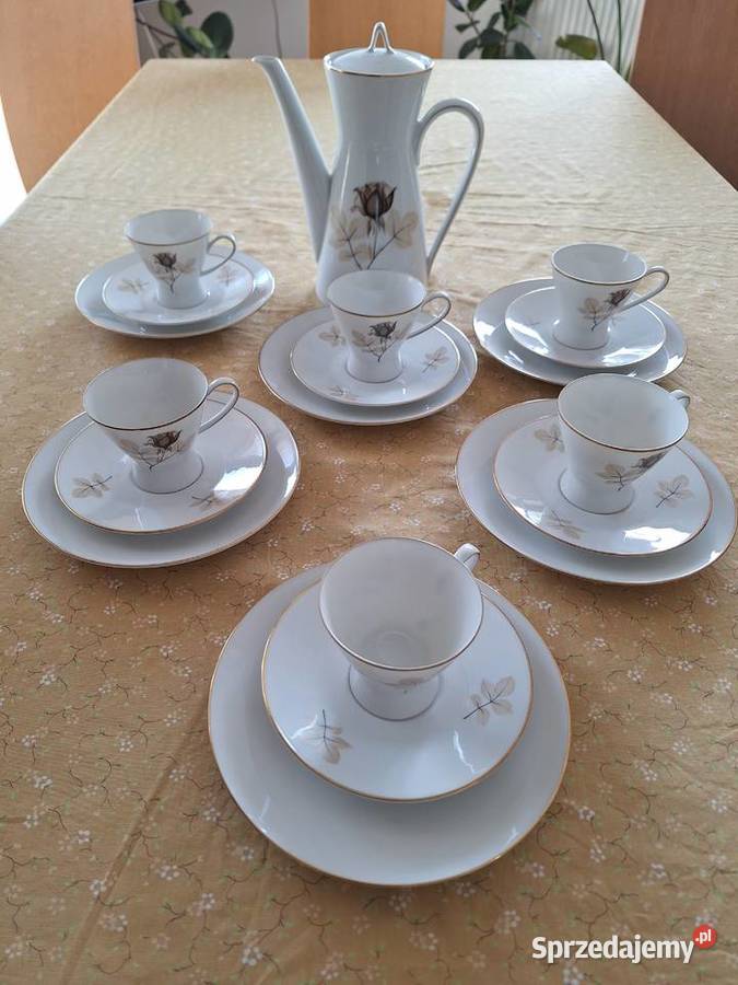 Serwis kawowy Rosenthal Schattenrose porcelana Gdańsk