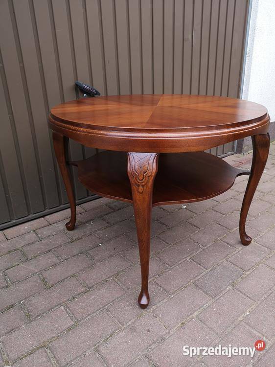 Stolik Ława Okrągły Orzech Antyk Stary Renowacji Swarzędz