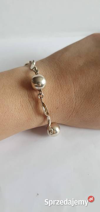 Srebrna śliczna bransoletka z kulkami stary srebro Wrocław sprzedam