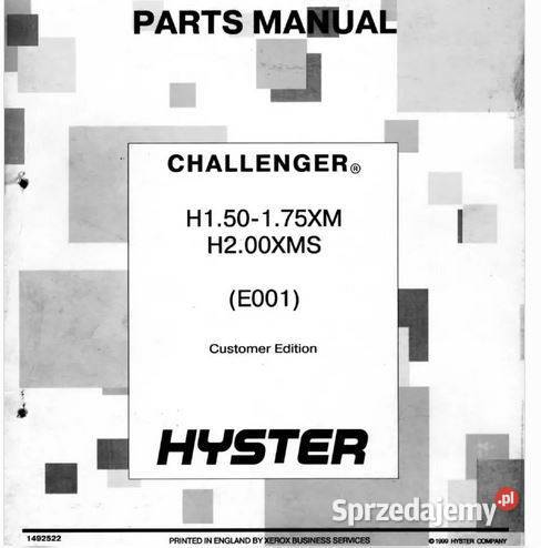 Hyster Challenger H150 H175XM H200XMS E001 H20FT Kielce