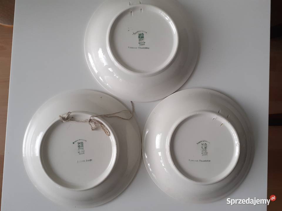 Dekoracyjne trzy talerze sygnowana ceramika Pozostałe Warszawa
