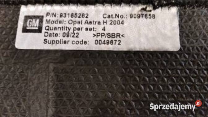 Oryginalne dywaniki samochodowe welurowe Opel wielkopolskie Piła