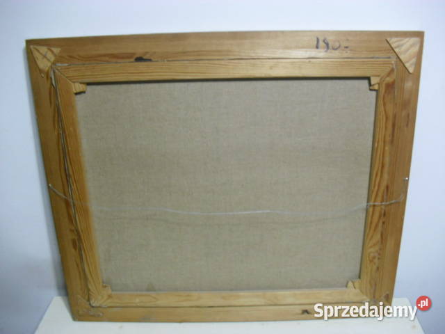 Obraz w pięknej ramie sygnowany 78x67 ANTYK Andrychów