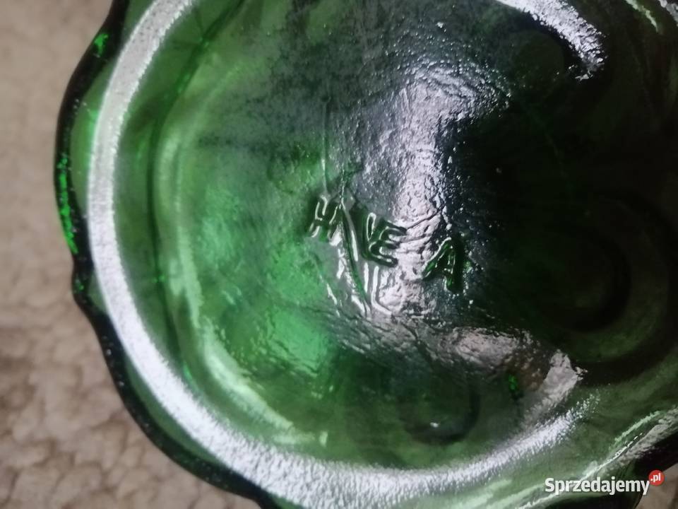 oryginalna lampa naftowa z zielonego szkła Legnica