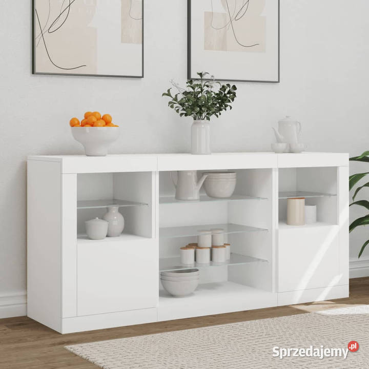Szafka z oświetleniem LED biała 1425x37x67