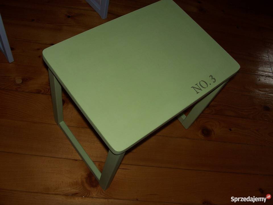 Trojaki stoliki shabby chic prowansja Oleśnica