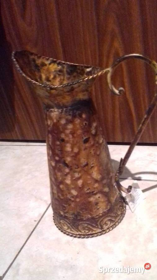 dzbanek stylizowany postarzany kolor miedzi brązowy Warszawa sprzedam