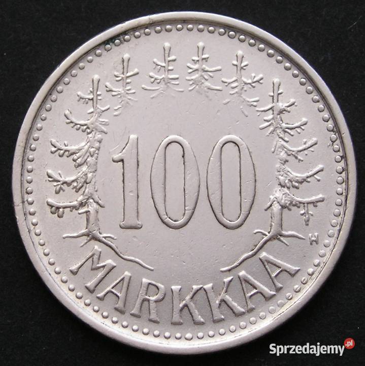 Finlandia 100 markkaa marek 1956 SREBRO Łódź