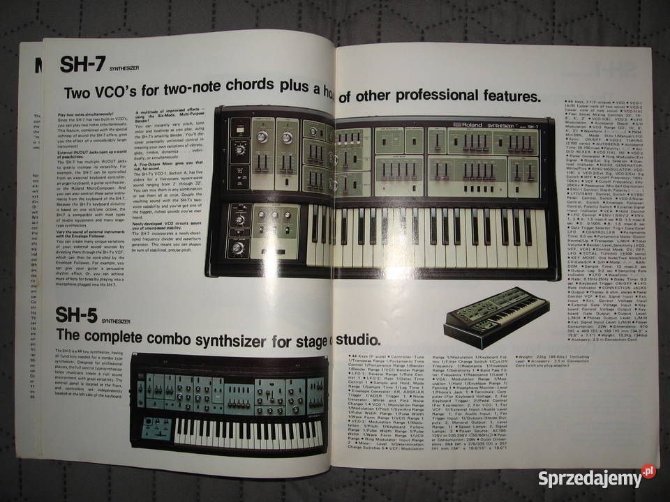 Roland syntezatory SH7 SH5 SH2000 GR500 System Roland Instrumenty klawiszowe i MIDI Kępice