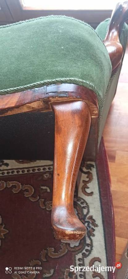 Sofa W stylu Ludwika XIX w Welurowa tapicerka Gdańsk sprzedam