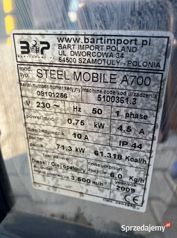 nagrzewnica Steel Mobile A700 Łomianki