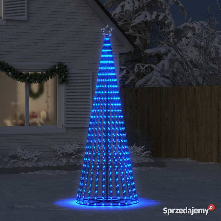 Stożkowa choinka z lampek 475 niebieskich LED Warszawa