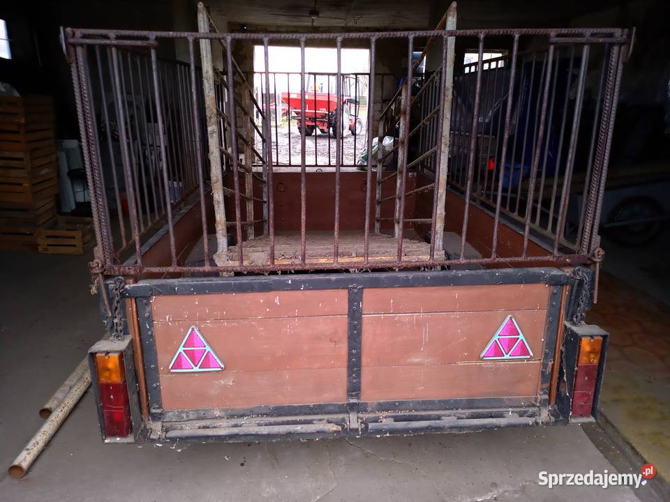 Przyczepa do przewozu zwierząt dwukółka Przyczepy rolnicze Leźnica Wielka