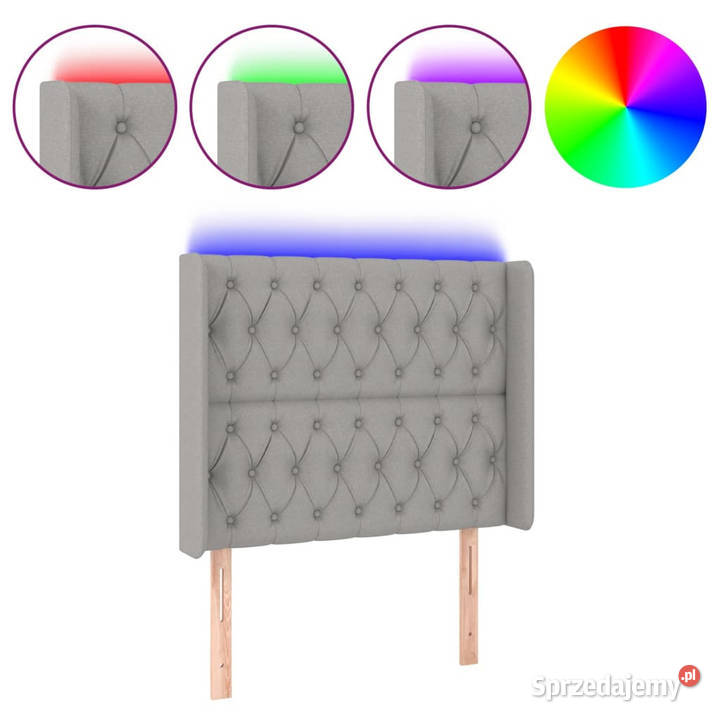 Zagłówek do łóżka z LED jasnoszary 103x16x118128 Warszawa