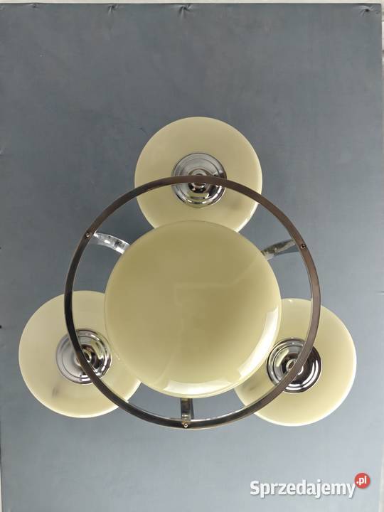 Żyrandol chrom Art Deco Bauhaus mazowieckie Warszawa