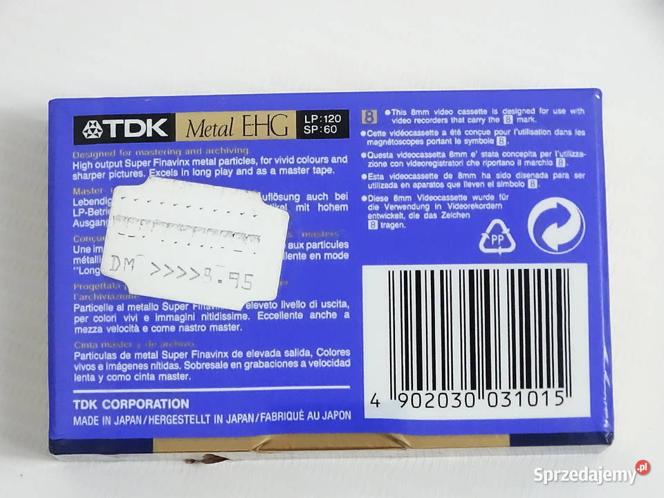 Kaseta 8mm TDK Metal EHG 60 NOWA w folii Rare Biłgoraj