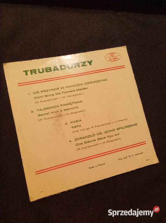Przynieś mi kwiatów dziewczyno trubadurzy 1 płyta Warszawa
