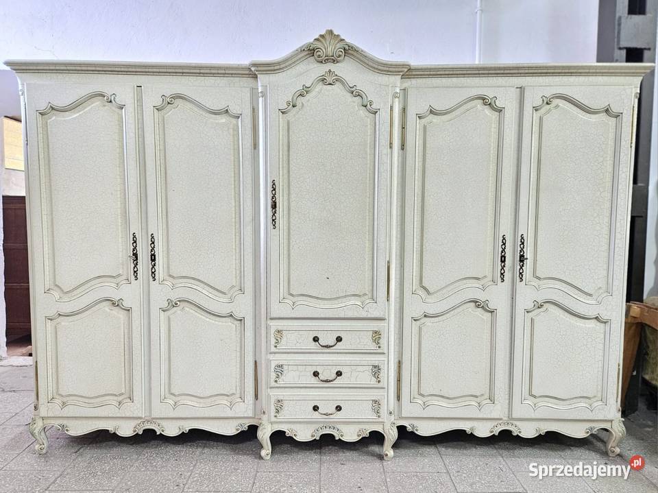 Duża francuska szafa Ludwikowska biała 300 Nowy Sącz