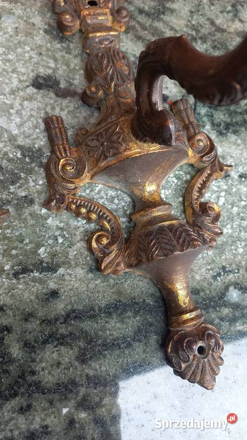 Kinkiet mosiężny 2 Lampka nocna metalowa zachodniopomorskie Gawroniec