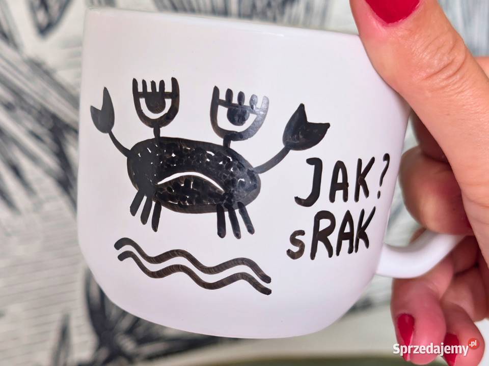 Kubek Ceramiczny Ręcznie Malowany RAK 300ml Dobrzykowice sprzedam