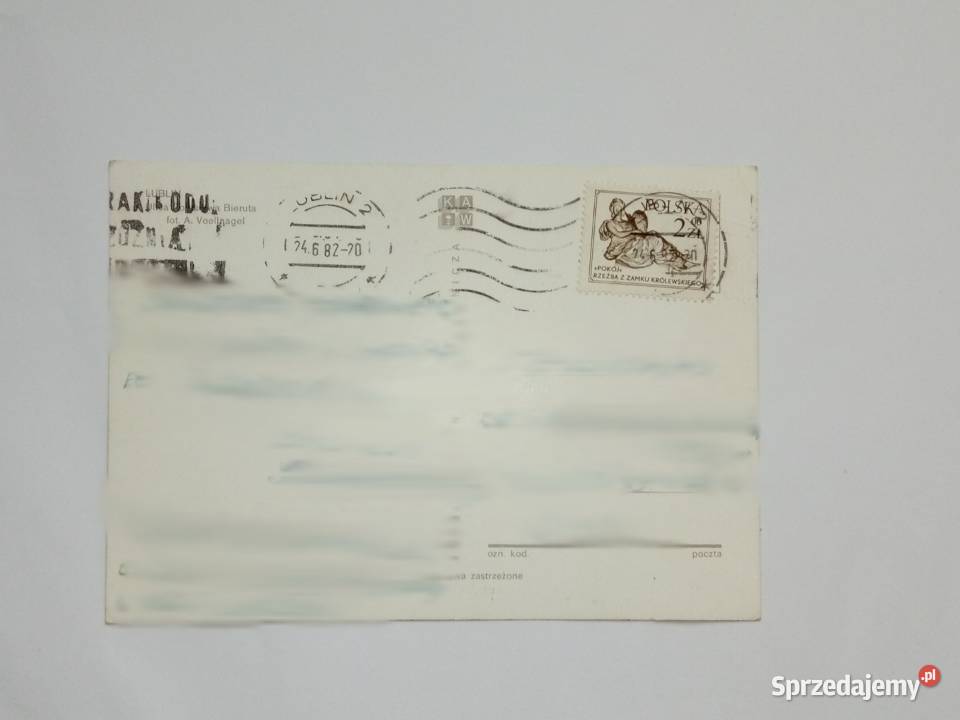 Pocztówka Lublin z 1982r Znaczek