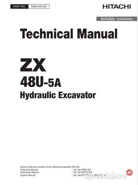 Hitachi Zaxis ZX48U5A instrukcja naprawy Kielce