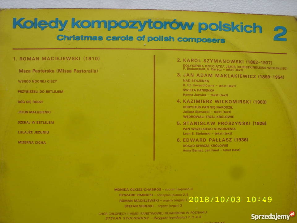 KOLEDY KOMPOZYTOROW POLSKICH 2 L LP winyl