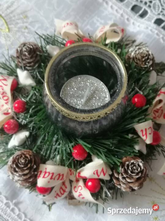 Stroik świąteczny na plastrze drzewa Dekoracje śląskie Katowice