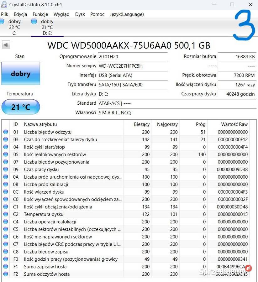 Dyski twarde Western Digital WD Blue WD5000AAKX Wieliczka