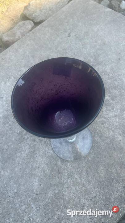 Kielich szkło artystyczne fioletowa czara Gdańsk