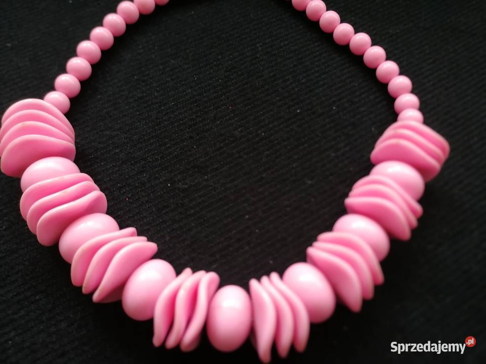 Korale różowenaszyjnik długość 20 Biżuteria