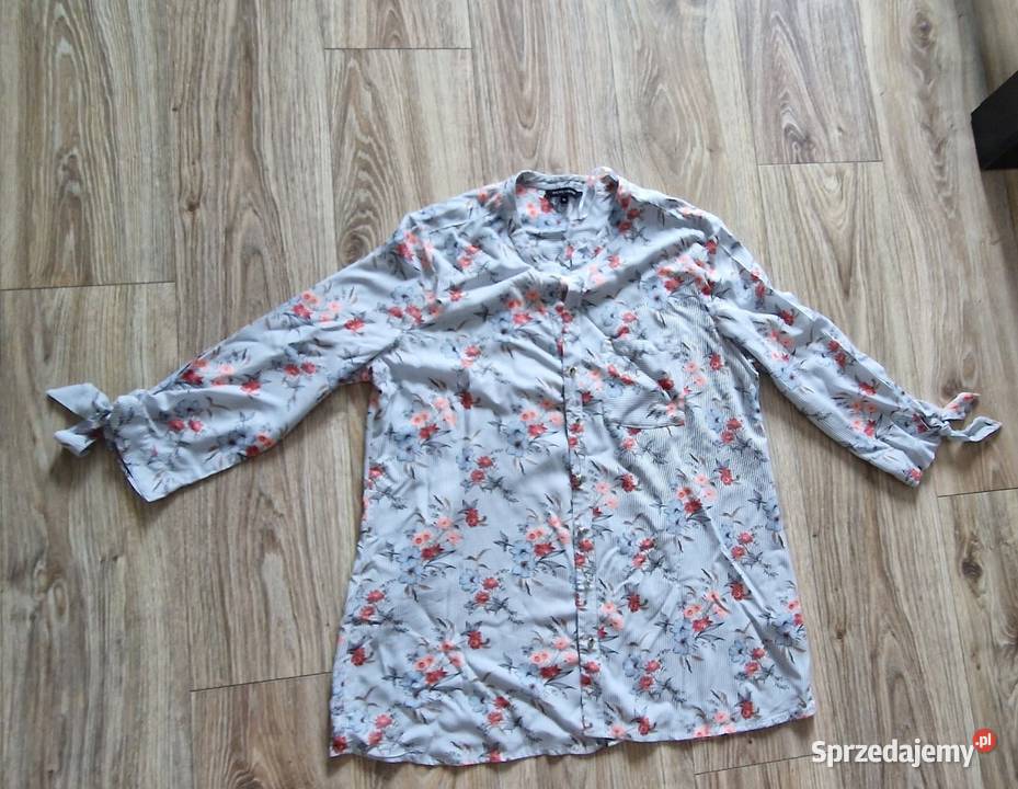 Bluzka koszulowa r 44 XXL Peacoks szara paski Kraków
